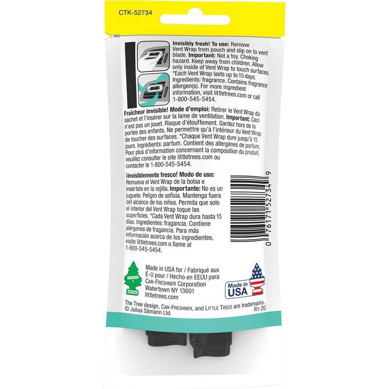 slide 2 of 4, Little Trees Vent Wrap Car Freshener - Bayside Breeze, 4 ct