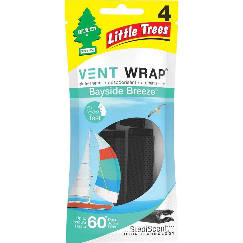 slide 1 of 4, Little Trees Vent Wrap Car Freshener - Bayside Breeze, 4 ct