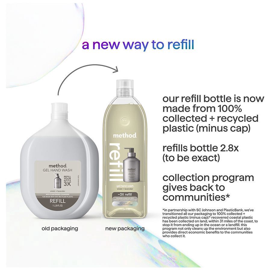 slide 5 of 5, method Gel Violet + Lavender Hand Wash 34 fl oz, 34 fl oz