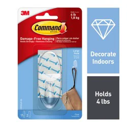 Command Large Clear Hook With Clear Strips