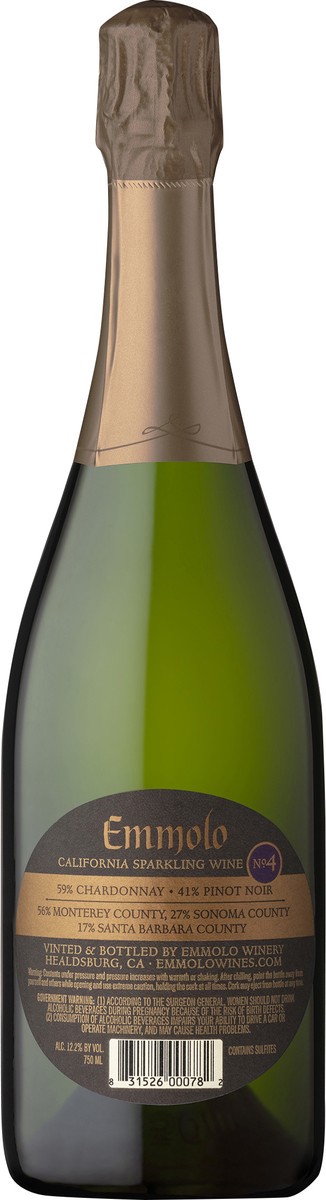 slide 3 of 4, Emmolo Sparkling, 750 ml