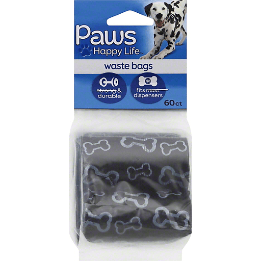 slide 3 of 3, Paws Happy Life Paws Pet Waste Bags, 60 ct