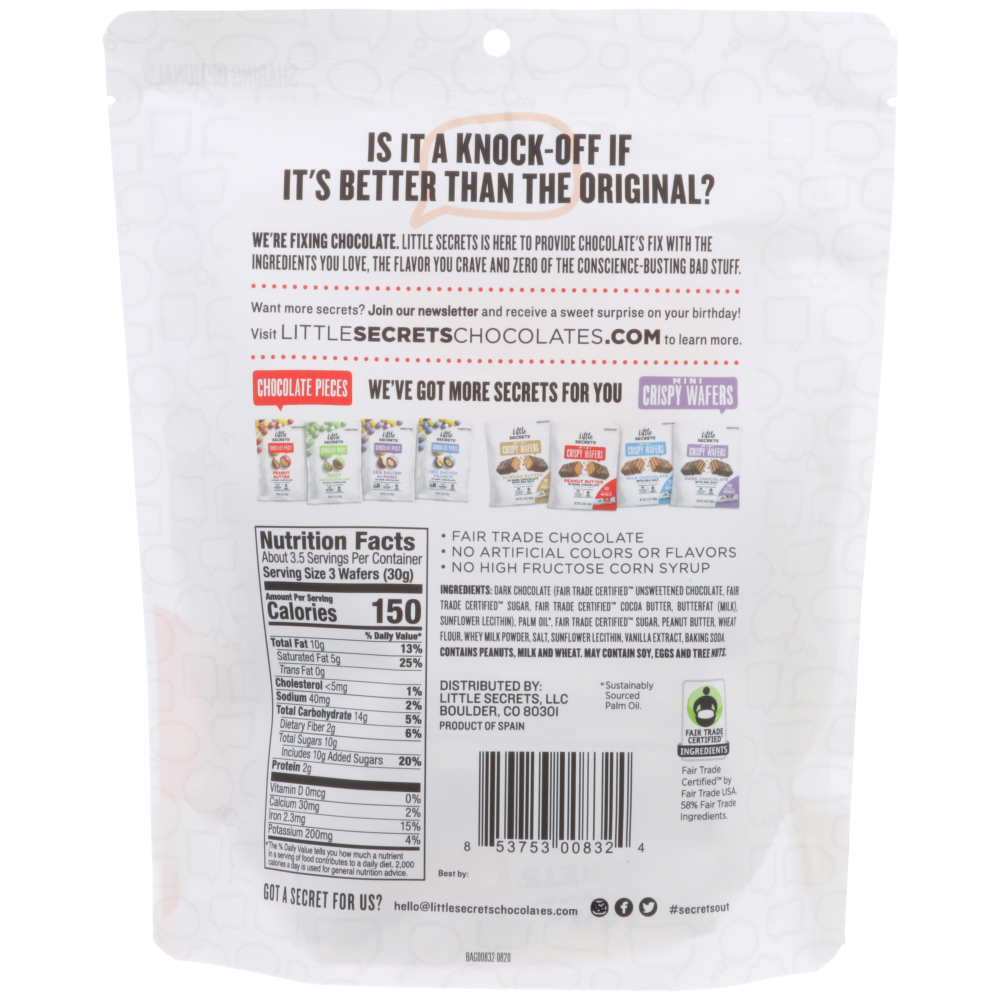 slide 2 of 2, Little Secrets Dark Chocolate Peanut Butter Mini Crispy Wafers, 3.5 oz