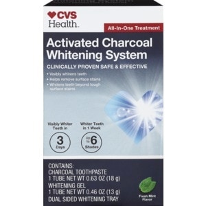 slide 1 of 1, Cvs Health Activated Charcoal Whitening System, 1 kit