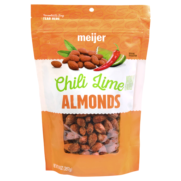 slide 1 of 1, Meijer Chili Lime Almonds, 14 oz