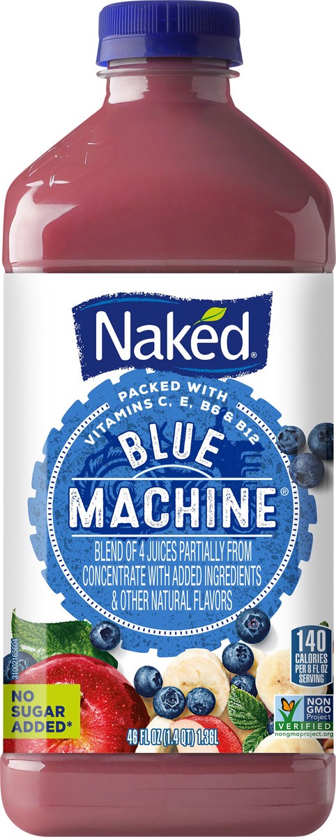 slide 4 of 7, Naked Juice Blue Machine Fruit Smoothie, 46 fl oz