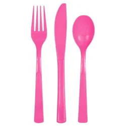 Unique Industries Hot Pink Cutlery Assorted