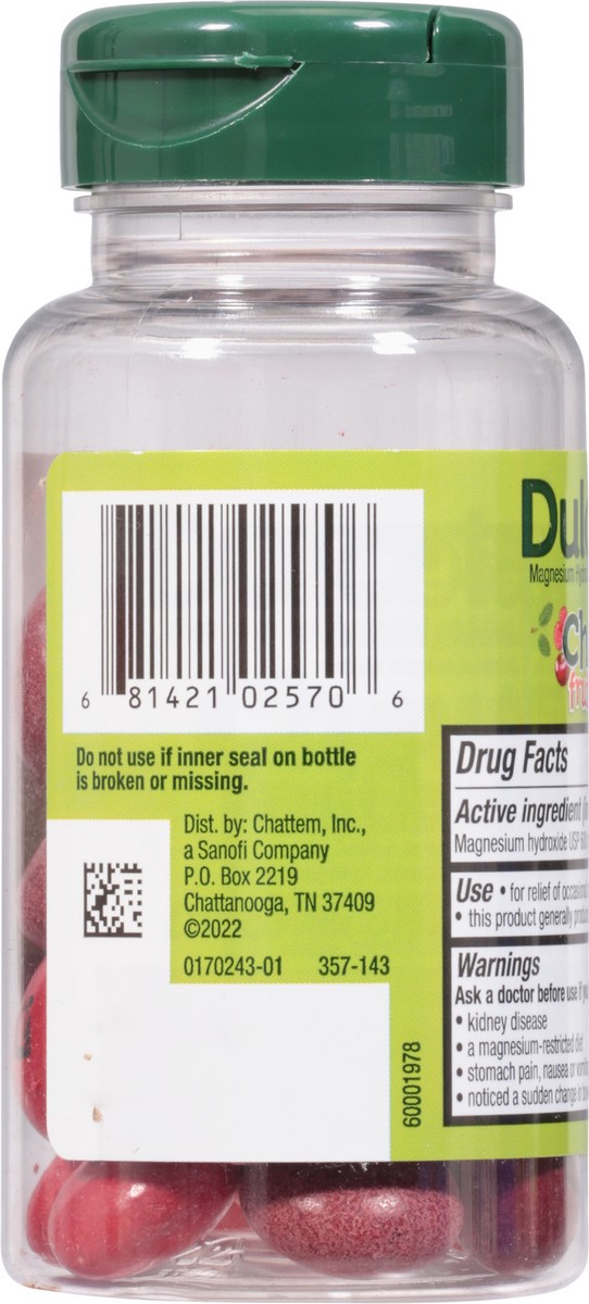 slide 7 of 9, Dulcolax Saline Laxative Chewy Fruit Bites, Fast & Gentle Constipation Relief, Cherry Berry Flavor, Magnesium Hydroxide 600 mg, 30 Count, 30 ct