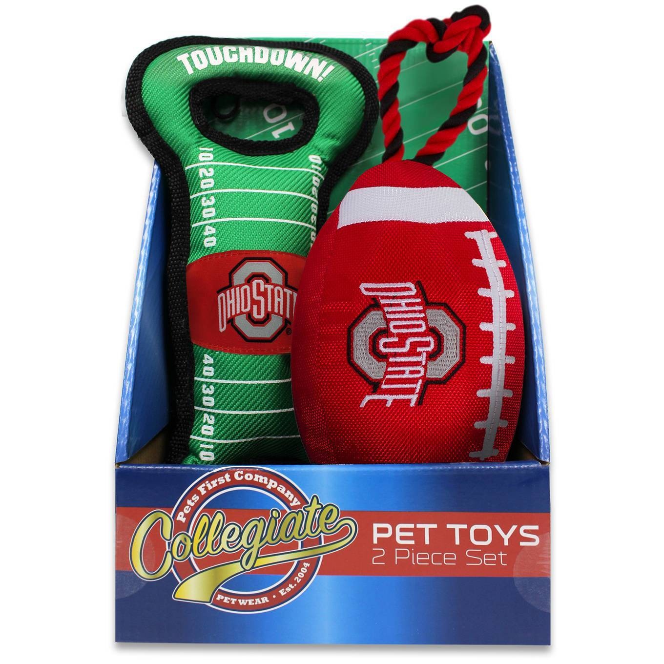 slide 1 of 1, NCAA Ohio State Buckeyes Dog Toy Gift Set, 2 ct