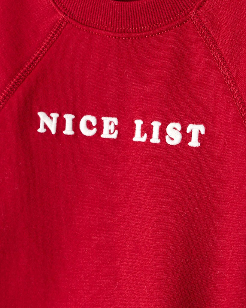 slide 2 of 3, Carter's Toddler Boy DayDream Fleece Christmas Nice List Long-Sleeve Pullover Sweatshirt - Red Red 3T, 1 ct