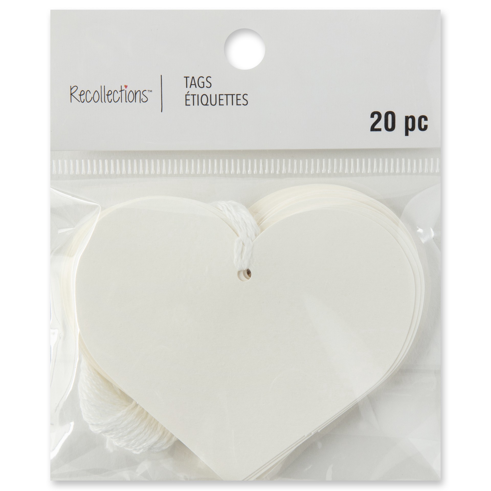 slide 3 of 6, Ivory Heart Tags By Recollections, 3 in x 2.5 in