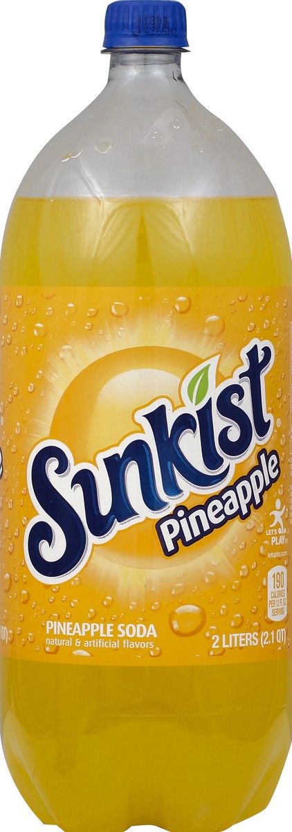 slide 4 of 4, Sunkist Soda, Pineapple- 2 liter, 2 liter