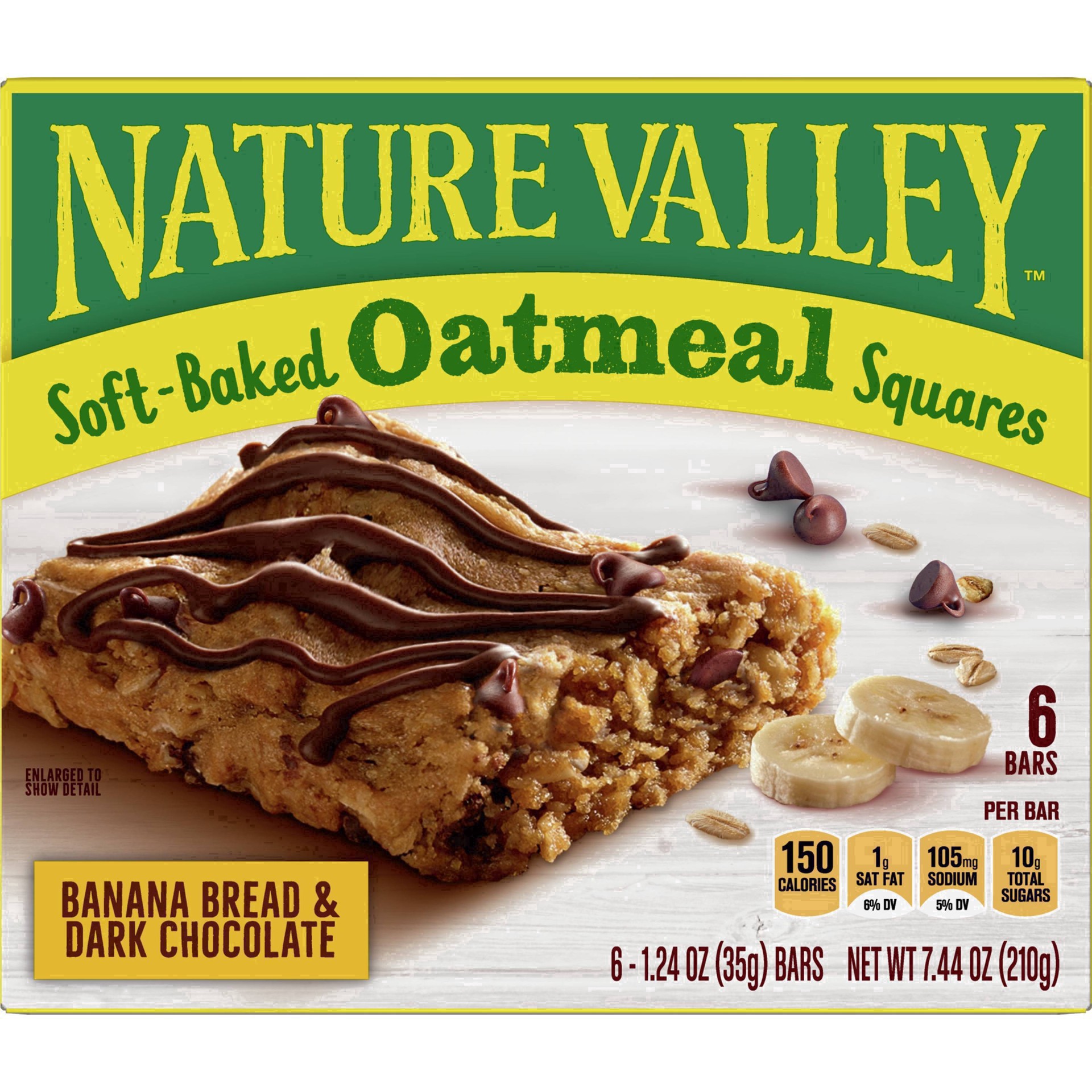slide 65 of 101, Nature Valley Soft-Baked Oatmeal Squares, Banana Bread & Dark Chocolate, 6 ct, 6 ct