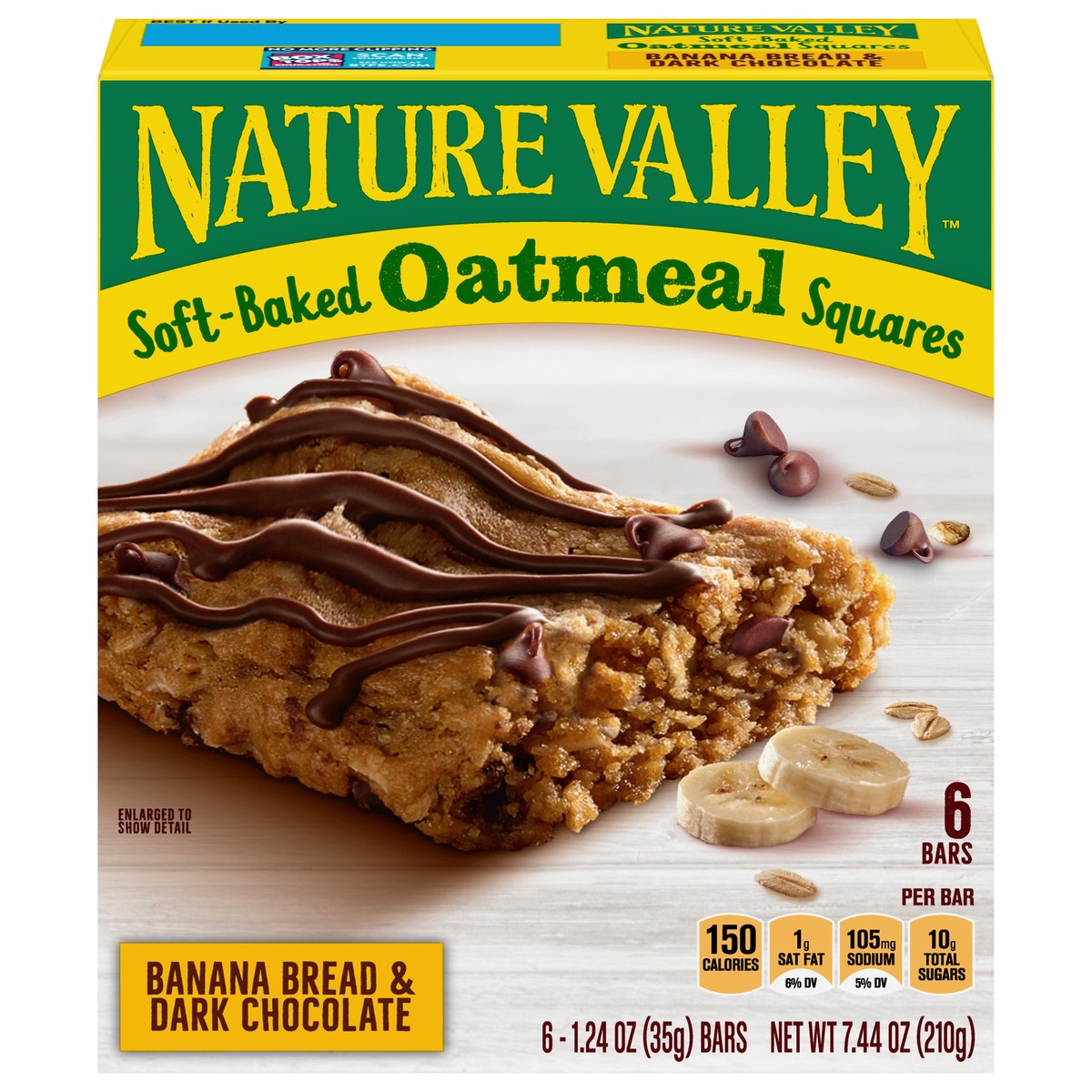 slide 1 of 101, Nature Valley Soft-Baked Oatmeal Squares, Banana Bread & Dark Chocolate, 6 ct, 6 ct