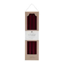 Northern Lights Bordeaux 12" Taper Candles, 4pk