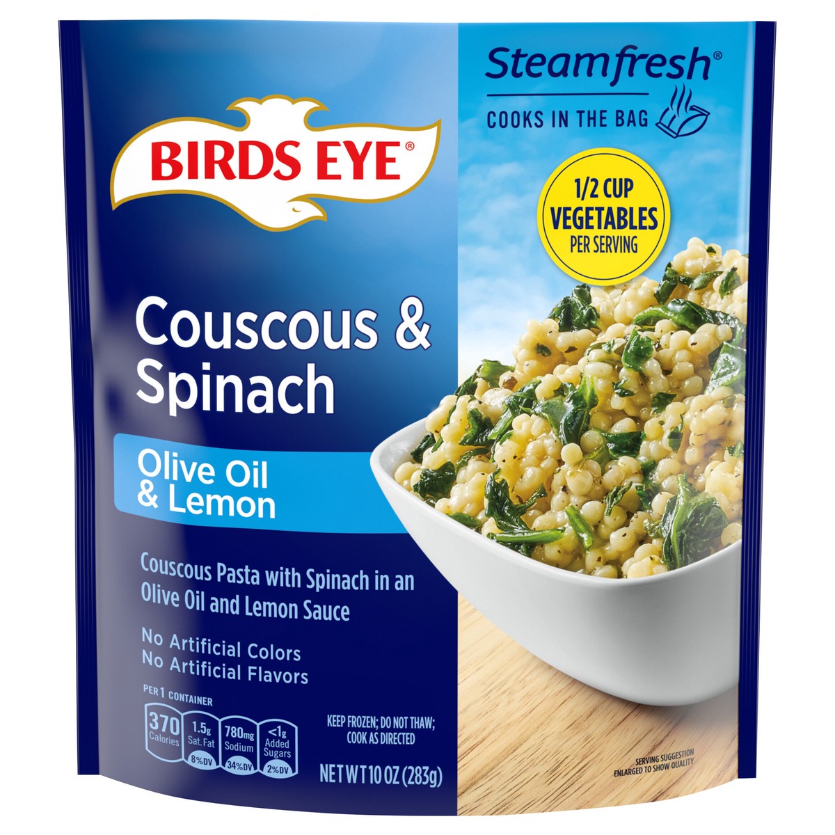 slide 1 of 1, Birds Eye Couscous and Spinach, Frozen Side Dish, 10 OZ Bag, 10 oz