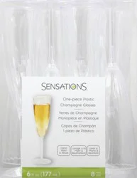 Sensations One-Piece Plastic Champagne Glasses - 8 Each