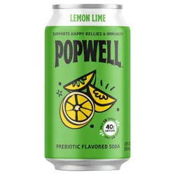 Popwell Lemon Lime Caffeinated Soda 12 fl oz