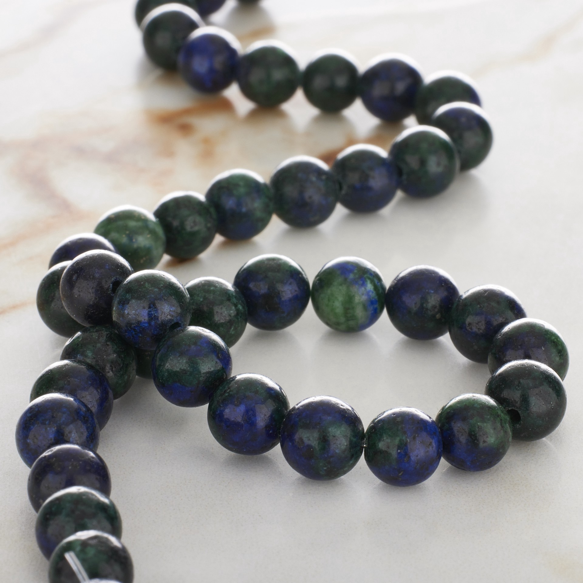 slide 3 of 3, Chrysocolla Round Beads, 6mm By Bead Landing, 6 mm