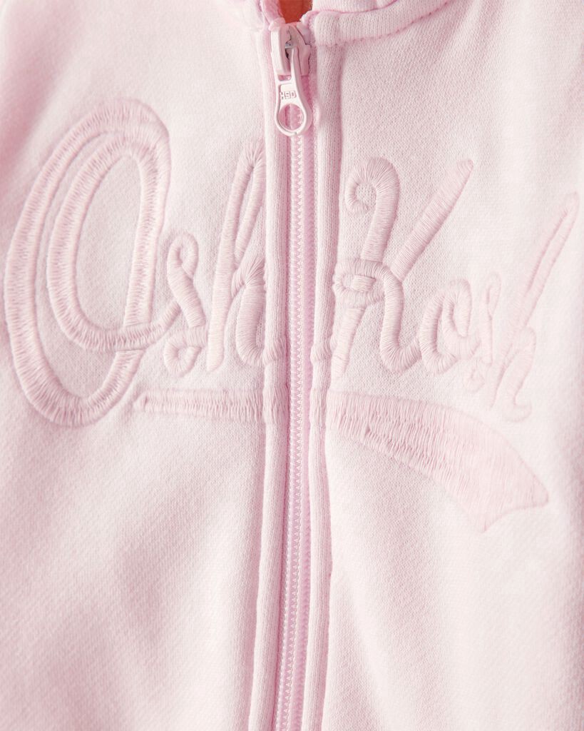slide 2 of 4, Oshkosh Baby Girl Hooded Zip-Up Jacket - Pink Pink 12M, 1 ct
