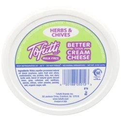 Tofutti Milk Free Herbs & Chives Better Than Cream Cheese