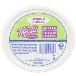 Tofutti Milk Free Herbs & Chives Better Than Cream Cheese