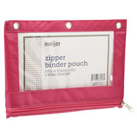 slide 22 of 29, Meijer Zipper Binder Pouch W/ Clear Front Window, 8 X 10    