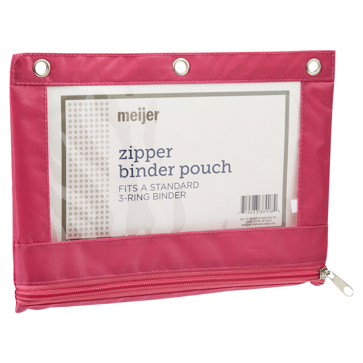slide 27 of 29, Meijer Zipper Binder Pouch W/ Clear Front Window, 8 X 10    