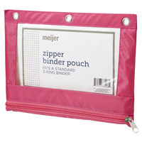 slide 24 of 29, Meijer Zipper Binder Pouch W/ Clear Front Window, 8 X 10    