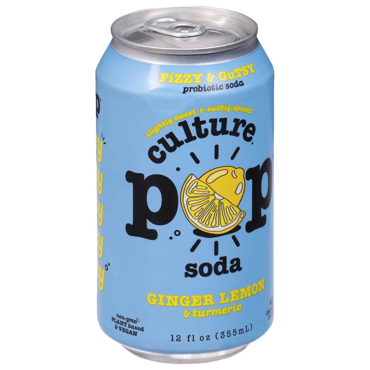 slide 2 of 9, Culture Pop Ginger Lemon & Turmeric Soda 12 fl oz, 12 fl oz