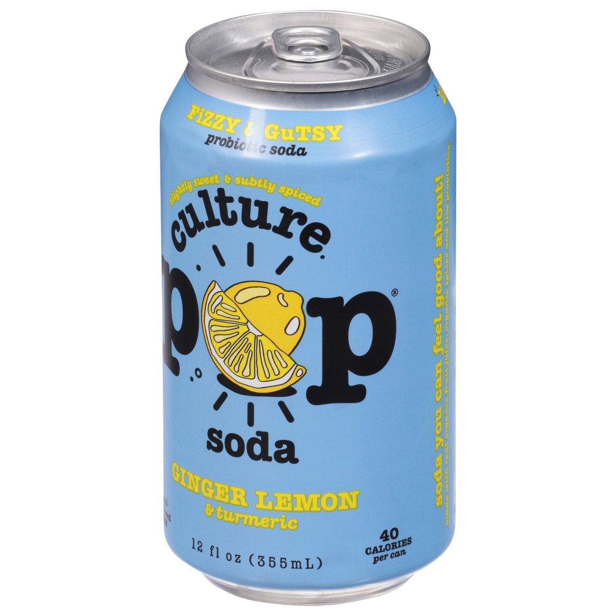 slide 3 of 9, Culture Pop Ginger Lemon & Turmeric Soda 12 fl oz, 12 fl oz
