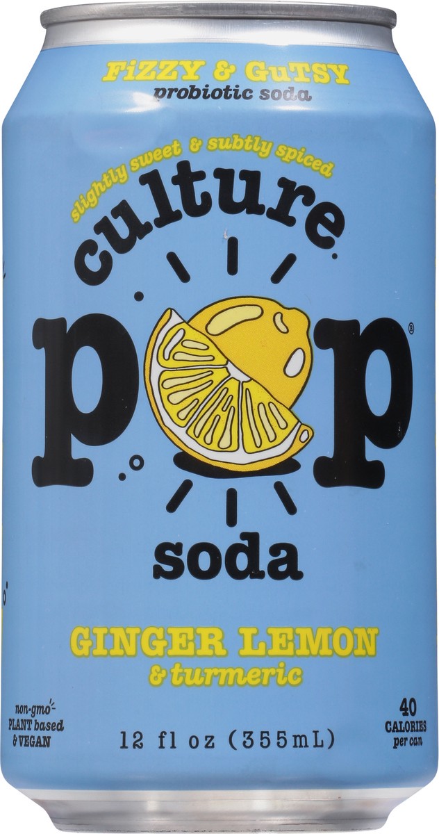 slide 6 of 9, Culture Pop Ginger Lemon & Turmeric Soda 12 fl oz, 12 fl oz