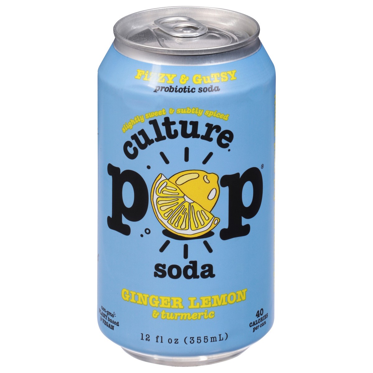 slide 1 of 9, Culture Pop Ginger Lemon & Turmeric Soda 12 fl oz, 12 fl oz