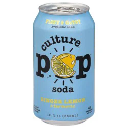 Culture Pop Ginger Lemon & Turmeric Probiotic Soda 12 fl oz