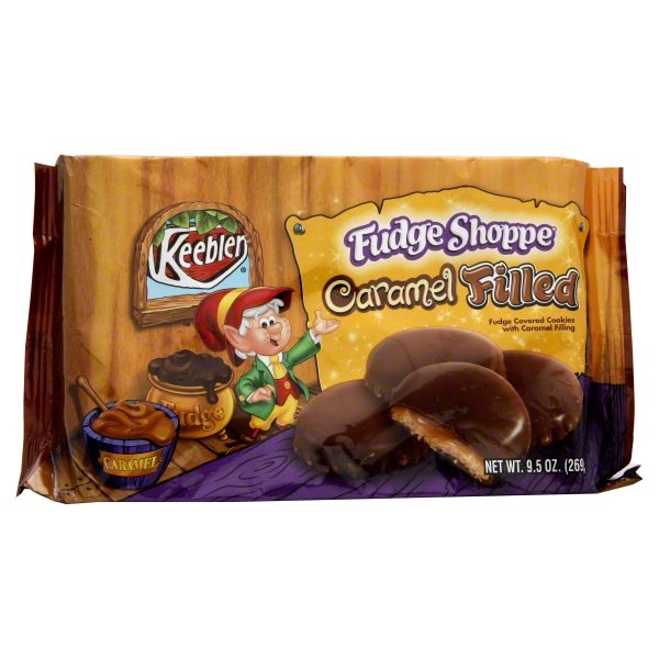 slide 1 of 1, Keebler Fudge Covered Caramel Filled Cookies, 9.5 oz