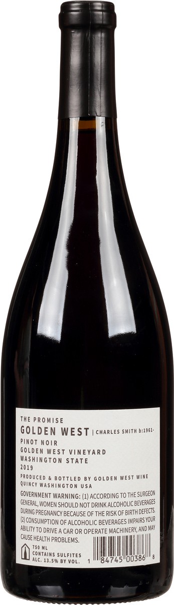 slide 2 of 9, Golden West The Promise Pinot Noir 750 ml Bottle, 750 ml