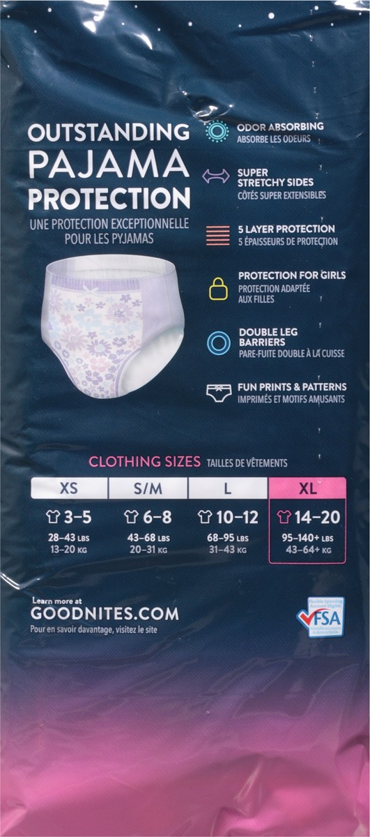 slide 2 of 9, Goodnites Girls' Nighttime Bedwetting Underwear, Size Extra Large (95-140+ lb.), 9 Ct, 9 ct