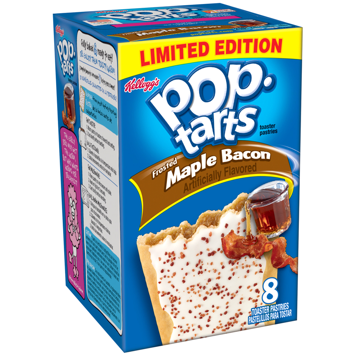 slide 1 of 6, Kellogg's Kelloggs Poptarts Frosted Maple Bacon Toaster Pastries, 8 ct