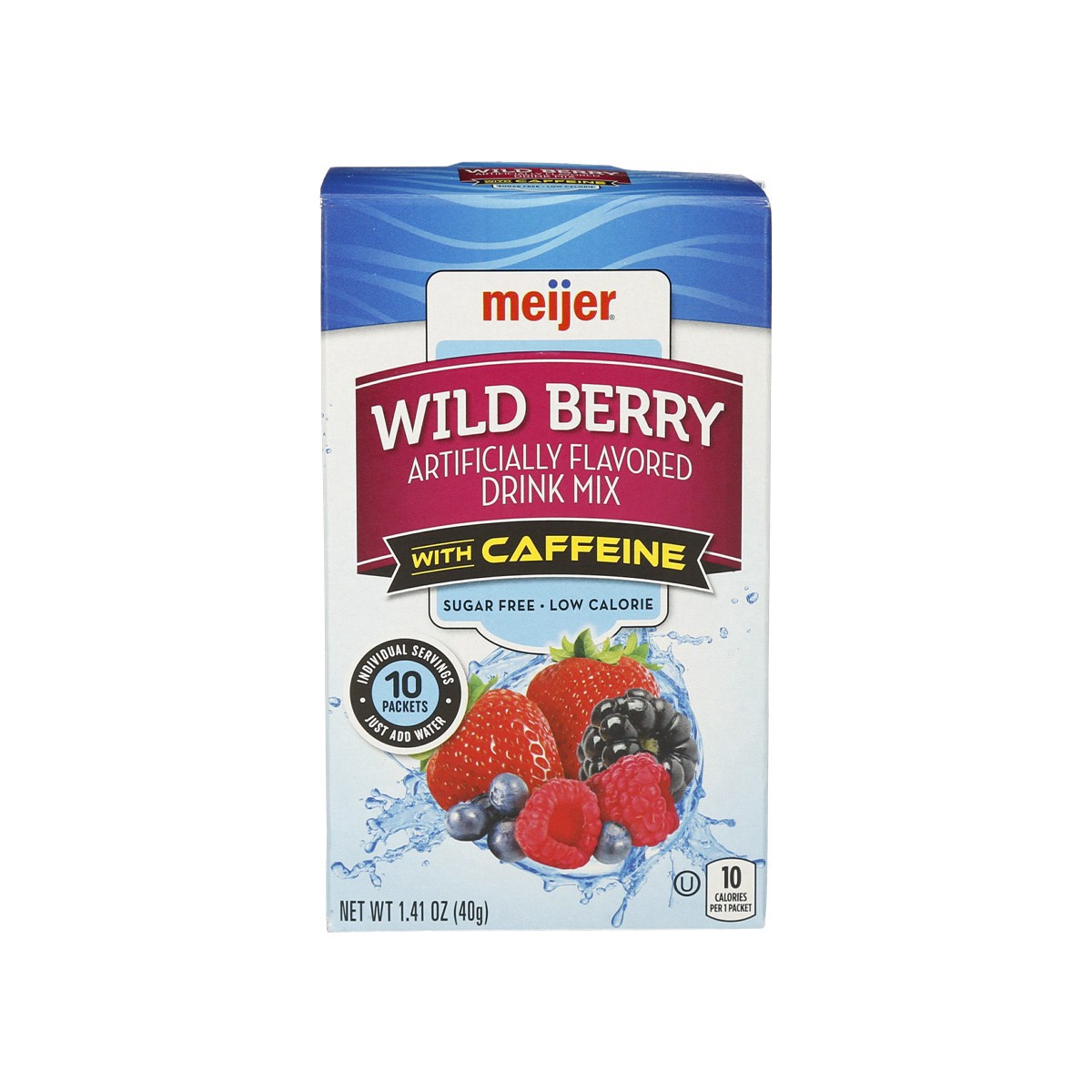 slide 1 of 5, Meijer Wild Berry Drink Mix with Caffeine - 10 ct, 10 ct