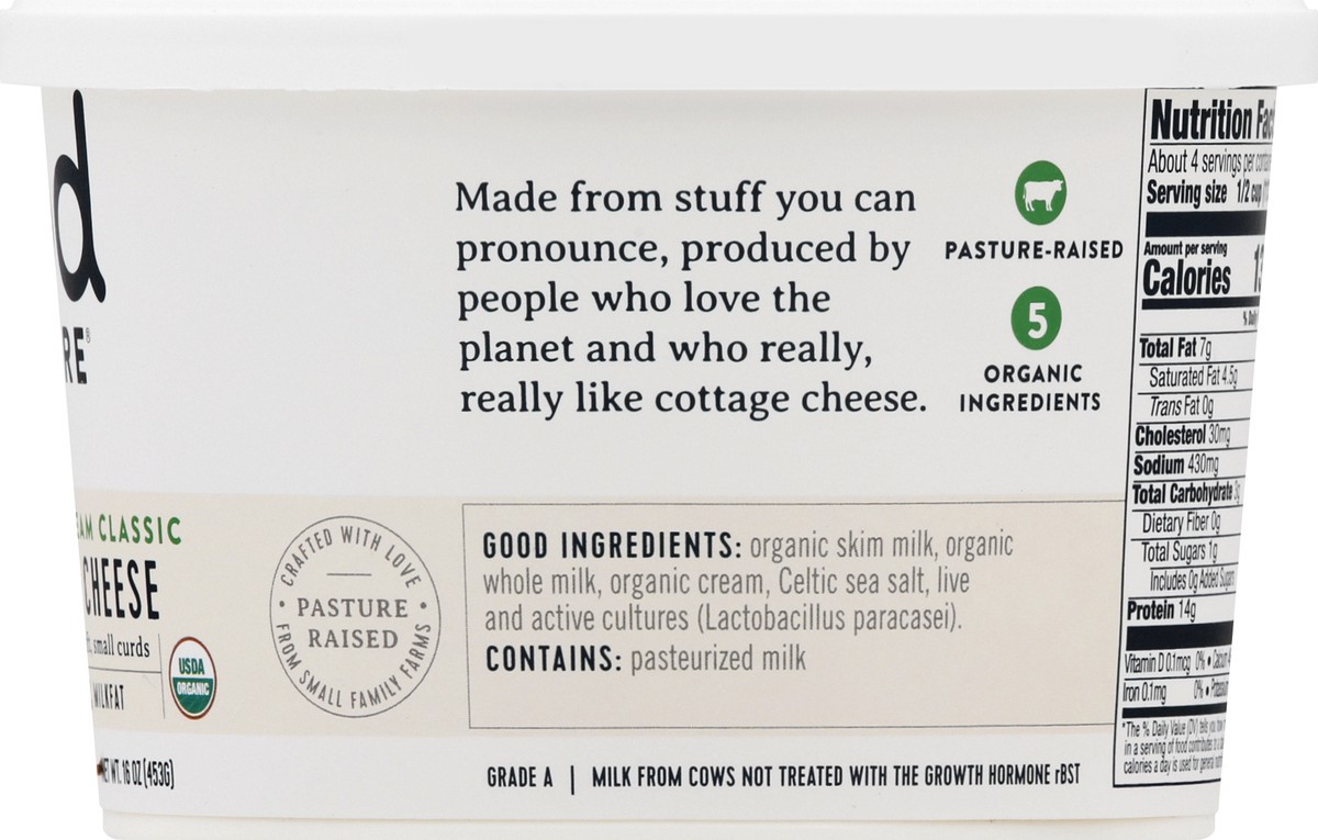 slide 5 of 12, good culture Organic Small Curd 6% Milkfat Double Cream Classic Cottage Cheese - 16 oz, 16 oz