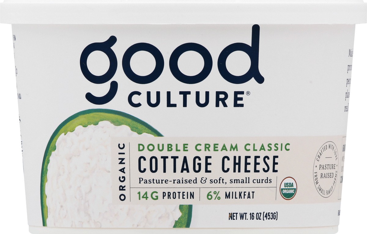 slide 9 of 12, good culture Organic Small Curd 6% Milkfat Double Cream Classic Cottage Cheese - 16 oz, 16 oz