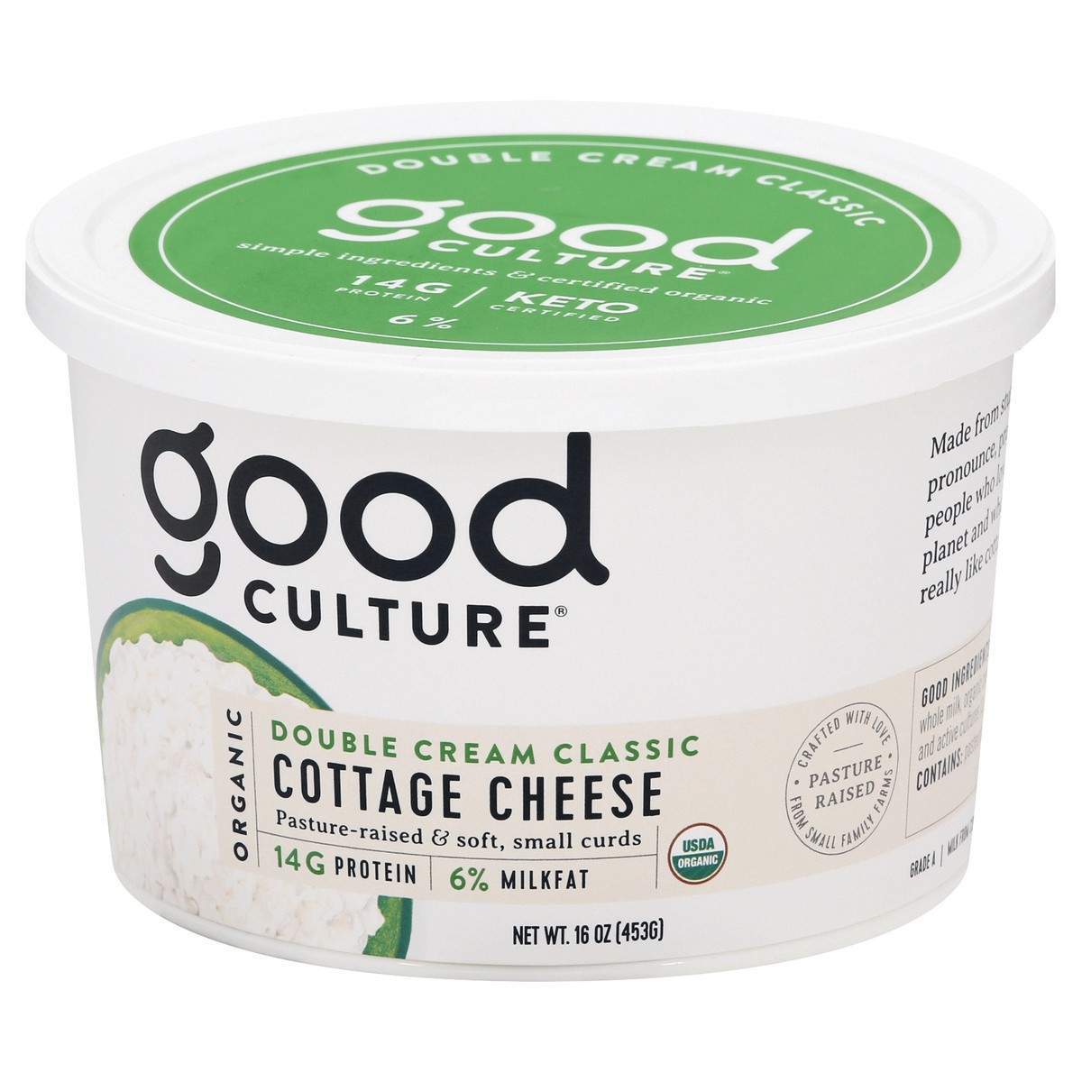 slide 3 of 12, good culture Organic Small Curd 6% Milkfat Double Cream Classic Cottage Cheese - 16 oz, 16 oz