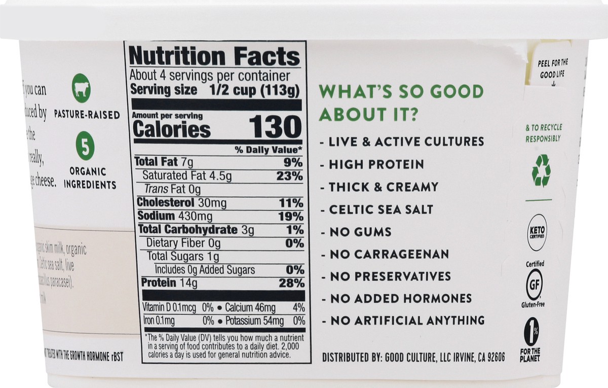 slide 8 of 12, good culture Organic Small Curd 6% Milkfat Double Cream Classic Cottage Cheese - 16 oz, 16 oz