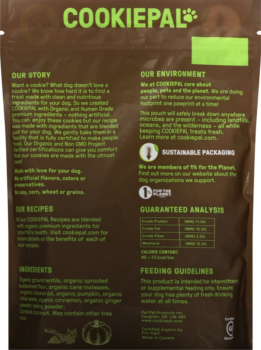 slide 4 of 11, Cookie Pal Organic Chia Pumpkin Dog Treat, 10 oz