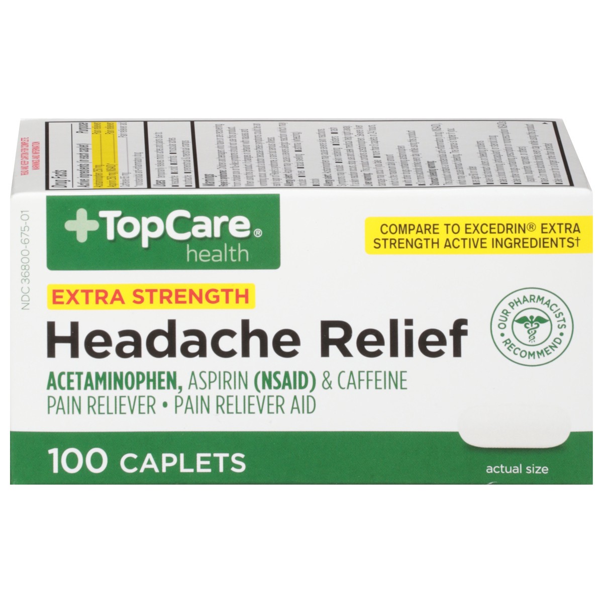 slide 1 of 9, TopCare Added Strength Pain Relief, 100 ct