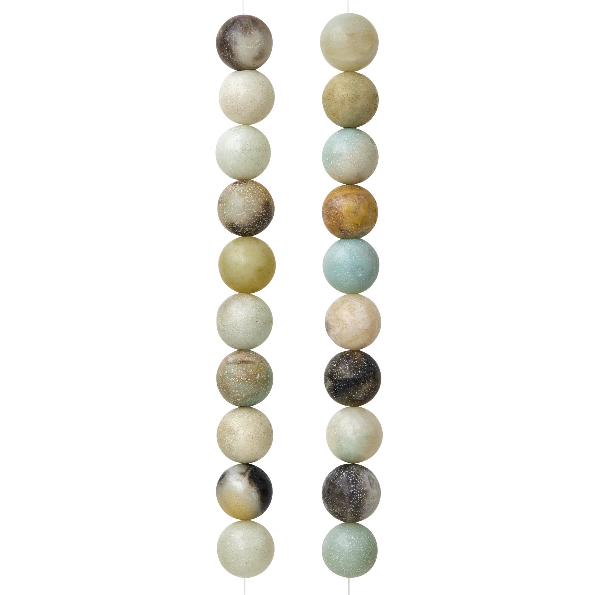 slide 3 of 3, Teal Mix Amazonite Round Beads, 10mm By Bead Landing, 10mm