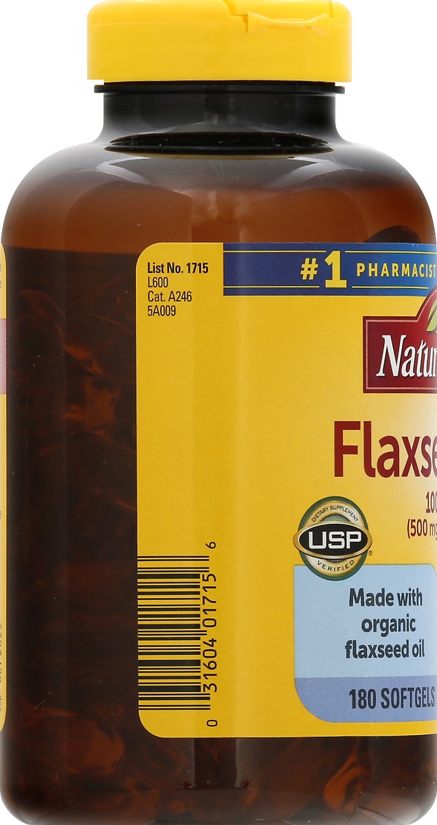 slide 5 of 12, Nature Made Flaxseed Oil 1000 mg, Fish Free Omega 3 Supplement, Dietary Supplement for Heart Health Support, 180 Softgels, 180 Day Supply, 180 ct