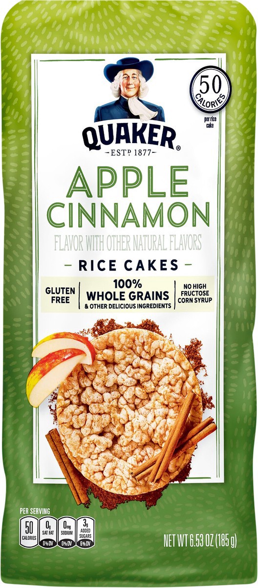 slide 3 of 3, Quaker Apple Cinnamon Rice Cakes, 6.53 oz