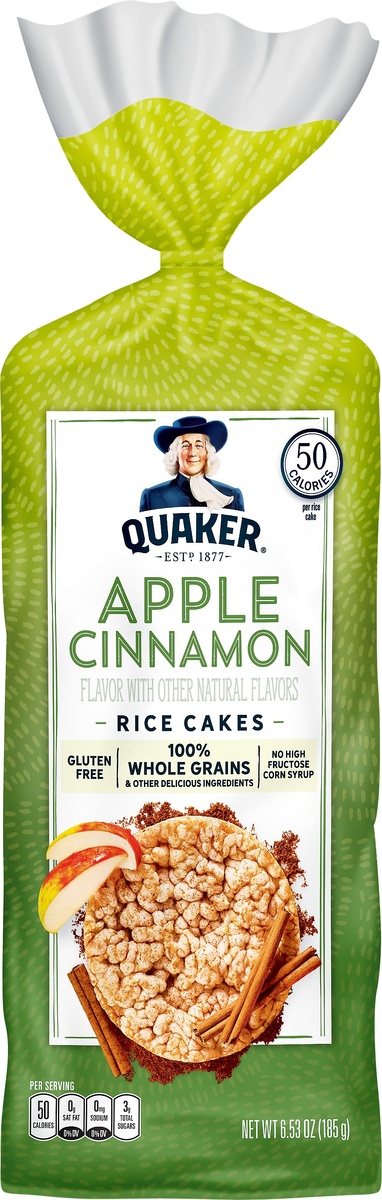 slide 4 of 5, Quaker Apple Cinnamon Rice Cakes, 6.53 oz