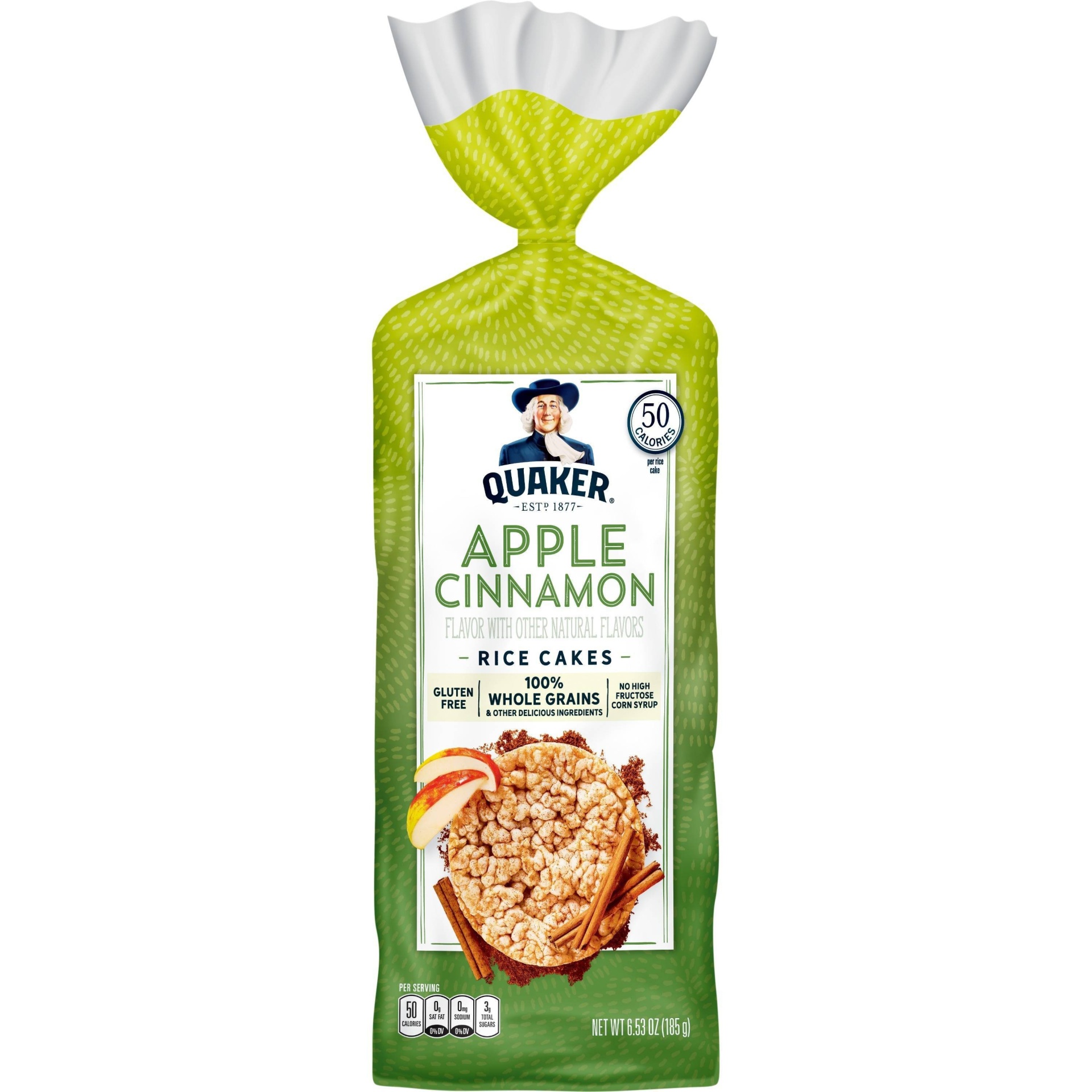 slide 1 of 5, Quaker Apple Cinnamon Rice Cakes, 6.53 oz